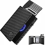 DODENSHA MagSnap Portmonee Herren I Slim Wallet mit Münzfach I Kreditkartenetui Geldbeutel für 10+ Karten I Magnetischer Verschluss Geldbörse Herren I RFID Schutz I Carbon
