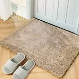 Latepis Teppich Hochflor Beige Flauschig 60x90 cm Schlafzimmer Wohnzimmer Badteppich Kunstfell Teppich Weich Klein Kinderzimmer Waschbar Fellteppich Kuschelig rutschfest
