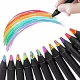Ugmic Regenbogenstift 12 Stück, Buntstifte Kinder 7 in 1 Regenbogen Buntstifte, Dickere Mine Art Supplies für Erwachsene Zeichnung FäRbung Skizzieren Schule Klassenzimmer