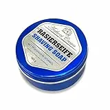 Anthoni Crown feste Rasierseife 150 g, Dose reicht für etwa 5 Monate, Reisegröße, mit beruhigendem Sesamöl, neutrales Parfum von frischer Seife, nachhaltiges Palmöl, RSPO-Mitglied, Made in Germany
