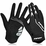 Yobenki Fahrradhandschuhe Herren Damen, Touchscreen Fahrrad Handschuhe, Radhandschuhe Atmungsaktives & rutschfeste, MTB Handschuhe mit Stoßdämpfende Gel, für Fitness, Motorrad, Gym (Schwarz, L)