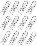 Simusi G9 Halogen Glühbirnen, 25W Halogen Leuchtmittel G9, 230V Dimmbar Halogenlampen, Warmweiße Lampen für Backofen Mikrowellenfür Ofen, 12 Stück