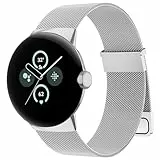 AK für Google Pixel Watch 3 41mm Armband/Google Pixel Watch Armband Damen Herren, Verstellbares Edelstahl Uhrenarmband Magnetisches Ersatzarmbänder für Google Pixel Watch 3 41mm/1