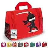 GRINSEZWERGE Kinder Kulturtasche | Reise Kulturbeutel zum Aufhängen | Kosmetiktasche Waschbeutel Waschtasche Reisetasche Schminktasche Kosmetik Beutel Reisezubehör