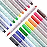 Fineliner Bunt - 10er Set - mit feiner 0,4mm Spitze in Metallfassung