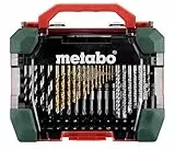 metabo Zubehör‑Set SP 86‑teilig - Umfangreiches Bohrer‑ und Bit‑Set für Metall, Stein und Holz mit HSS‑TiN‑Bohrern, Bits, Steckschlüsseln - Inkl. Holzsenker, magnetischer Bithalter und Ø-Lineal