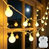 cshare Led Lichterketten Globe Außen, 6M 40LED Kugel Batteriebetriebene Lichterkette mit Timer IP65 Wasserdicht für Jar Garten Camping Weihnachten Innen Außen Dekorationen,Warmweiß