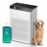 MERONTE Luftreiniger Allergiker für Wohnung Raucherzimmer, Air purifier, CADR 340m³/h für 157㎡ Raucherzimmer, PM 2,5 Luftqualitätsmonitor, WiFi- und Alexa-kompatibel, 1 Pack + 4 Modi