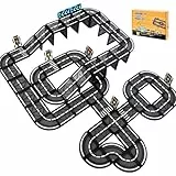 BuzzoXerex Magnetische Bausteine Straßenset, 70PCS Magnetische Fliesen Stadtstraßen, Magnetbausteine Straßenaufsatz-Set Lernaktivitäten Geschenk ab 3 4 5 Jahre