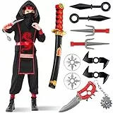 Lozzzyo Ninja Kostüm Kinder Faschingskostüme Karneval Kostüm Kinder Junge Jungen Fasching Kostüm Ninjago Kostüm kinder jungen kostüm Ninja faschingskostüme (M)