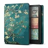 TNP Hülle für Kindle Paperwhite 12. Generation 2024 / Kindle Colorsoft Signature Edition – 7' PU-Leder Schutzhülle für Kindle Paperwhite Kids mit Auto Sleep/Wake, Mandelblüte