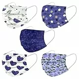 Lulupi 50Stück Mundschutz Erwachsene Bunt mit Motiv 3-lagig Mund-Nasen-Schutz Blumen Mund und Nasenschutz Elegant Schmetterling Druck Tücher Atmungsaktiv Bandana Maske Halstuch