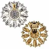 LOVE SHOES Damen 2 Schuhclips Gold Glamour Schmuck Clip Schuhe Flower Diamond gold