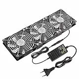GDSTIME 360mm Gehäuselüfter 230V 3 x 120mm PC Lüfter 230V 120mm Lüfter 220V mit DC 4V -12V Regelbar Geschwindigkeit für Computer Schrank Wechselrichter Kühlung Belüftung