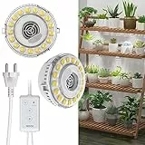 SANSI LED Pflanzenlampe, 10W (entspricht 150 Watt), Vollspektrum-2-Kopf Lampe für Zimmerpflanzen, hängende Pflanzenlichter mit time-Schalter für Zimmerpflanzenregal, Gewächshaus, Hydrokultur