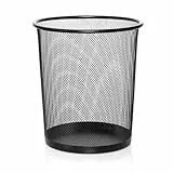 Sinoba Papierkorb Mülleimer Abfalleimer Papiereimer Draht Höhe 26 cm klein 10 Liter (Schwarz)