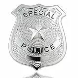 TK Gruppe Timo Klingler Police Abzeichen echtes Metall silber für POlizei SWAT FBI Kostüm - Polizeimarke Accessoire für Fasching & Karneval