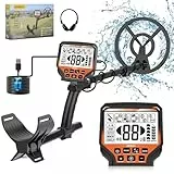 【Type-C】 OMMO Metalldetektor für Erwachsene, Wiederaufladbarer Metalldetektor Profi Set, 6 Modi, 70-125cm Einstellbaren Stiel, IP68 10'' wasserdichte Spule, Hohe Genauigkeit, Metalldetektor Im Freien