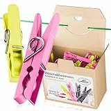 Luna® Wäscheklammern Plastik 50 Stück - Made in Austria - Wäscheklammer aus recycelten UV beständigen Kunststoff - Klammern ohne Abdruck - Clothespins - 100% Farbecht - Nachhaltig - Grün & Pink