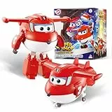 Super Wings Transformations-Flugzeug Supercharged Jett, ca. 12,7 cm große Spiel-Figur für Kinder, Spielzeug-Flugzeug und Roboterfigur für 3+ Jahre Alten Jungen Mädchen, Red