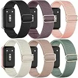 TUCOMO 6 Stück Elastische Nylon Armband Kompatibel mit Samsung Galaxy Fit 3, Loop Dehnbare Ersatzarmband Uhrenarmband für Samsung Galaxy Fit 3 SM-R390 Herren Damen