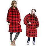Catalonia Classy Sherpa Kapuzendecke Kuschelig Hoodie Decke, Flauschig Warmer Pullidecke Lange Kapuzen Sweatshirt mit großer Kapuze und Fronttasche, Gifts für Kinder Erwachsene Frauen Männer Mädchen