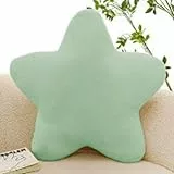 Bettschlange Kuschelkissen Kinder, Stern Kinderkissen, Weiche Flauschige Sternenkissen, Kissen Kinderzimmer Sternform Dekokissen für Mädchen & Jungen Zuhause Schlafzimmer,Hellgrün,30x30cm