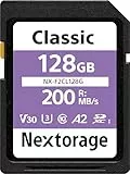 Nextorage SD Karte 128GB UHS-I SDXC, japanische speicherkarte datenspeicher SD Card, Kamera Zubehör für Nikon/Canon/Sony/Fujifilm, F2CL NX-F2CL128G