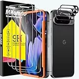 Milomdoi 3 Stück Schutzfolie für Google Pixel 9 Pro XL für Panzerglas mit 3 Stück Kameraschutz Camera, Panzerfolie Displayschutz Zubehör, [Fingerabdruck Geeignet] Handyhülle Freundlich