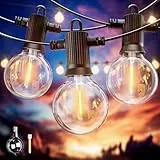ZOTOYI 7.6M Lichterkette Glühbirne, 12 Birnen 1 Ersatzbirnen IP65 Wasserdicht G40 Outdoor Lichterkette Glühbirnen, 2700K Warmweiß LED Lichterkette für Garten,Terrasse,Bäume,Hof, Patio,Party