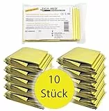 Rettungsdecke Rettungsdecken 10er Set (= 10 Stück) Gold/Silber 210x160cm Rettungsfolie für Erste Hilfe Notfall Deko Tischdecke