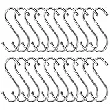 LxsNyvantic Edelstahl S-Haken 20er Set - Schwerlast Rostfreie Metallhaken für Küche, Bad, Schrank und Outdoor - Starke Tragkraft, Einfaches Einhängen, Vielseitig einsetzbar