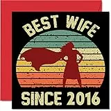 Stuff4 9. Karte Hochzeitstag Jahrestag für Ehefrau - Bester Ehefrau - Alles Gute zum 9. Hochzeitstag-Karte Hochzeits-Jubiläum Karten für den Partner, 145mm x 145mm Grußkarten für Jahrestage