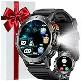 MEGALITH Smartwatch Herren Fitness Uhren: LED Taschenlampe Wasserdicht IP68 Sport Fitnessuhr - Tracker Schrittzähler Smart Watch Kompatibel Android iOS (Keine GPS)