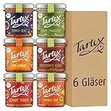 Tartex Bio Brotaufstriche Herzhaft | Veganer Aufstrich | Kennenlernbox Marktgemüse | 6 Gläser im Vorteilspack | lecker auf Brot oder als Dip | 815g