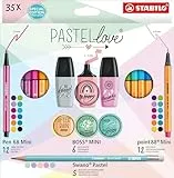 STABILO - Stifte-Set - Pastellove Set - 35er Pack - Fineliner, Premium-Filzstifte, Textmarker & Bleistifte