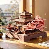 ROWOOD 3D Holzpuzzle für Erwachsene, Sakura Pavillon Modellbausatz, Japanische Kirschblüten Architektur Bastelset, DIY Holz Bausatz, Kreative Geschenke für Frauen, Deko