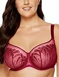 Gorteks Angel-B2 Soft-BH mit Stickerei, Komfort BH Damen mit Bügel, Maxi-Größen Damen Unterwäsche, Transparenter BH Nicht gepolsterter BH für große und kleine Brüste - 100E, Fuchsia