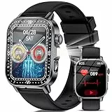 Marsyu Smartwatch Herren mit EKG/BMI/HRV/Harnsäure/LED-Licht, 2,0 Zoll Gesundheitsuhr mit 24H Blutdruckmessung, SpO2, Pulsuhr, Körpertemperatur, Schlafmonitor, SOS-Notruf, kompatibel mit iOS Android