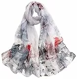 FAIRYGATE Chiffon Tücher Seidentuch Haare Elegant Seidenschal Frauen Chiffon Schal Damen aus 100% Georgette Halstuch Damen 39009