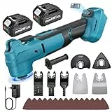 Yofuly Multifunktionswerkzeug für Makita 18V Akku - Multitool mit 2x 4.0Ah Akkus, Oszillationswerkzeug Akku Oszillierendes 6-Stufen + Automodus, Vibrationsarm Multifunktionstool Multimaster