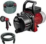 Einhell Gartenpumpen-Set GC-GP 6538 Set/I (650 W, max.3.6bar,3800L/h Fördermenge, Wassereinfüll-/-ablasschraube, inkl. 4m Saugschlauch + 20 m Gartenschlauch + Sprühpistole)
