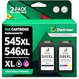 Denvoer PG-545XL CL-546XL Ersatz für Canon Druckerpatronen 545 546 XL Multipack Kompatibel für Canon Pixma TS3350 TS3450 TS3451 TS3452 TS3351 TS3150 TR4550 TR4650 MX495(Schwarz, Farbe)