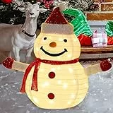 Umikk LED Weihnachts Pinguin Weihnachtsdeko,60x40cm Licht Weihnachtsdeko Weihnachtsmann Schneemann Pinguin Figur mit 40 LEDs Lichterkette Weihnachten,für Innen und Außen Winterdekoration