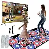 2-in-1 Tanzmatte für TV & PC - Elektronische Musik Tanzmatte mit 2 Gamecontrollern, 100 Liedern & 65 Spielen - 11mm Dicke, Anti-Rutsch PVC - Für Fitness, Tanz, Yoga & Familienparty - Ideal für Kinder