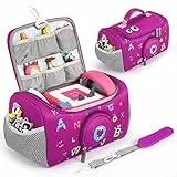 Jaffzora Tragetasche passend für Toniebox 1&2 Starter-Set, Aufbewahrungstasche, kompatibel mit Tonies Figuren, Kopfhörern und Zubehör, violett, Taschen-Organizer