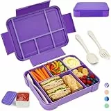 BIBURY Brotdose Kinder mit Fächern Auslaufsicher 1300ml, BPA-frei Lunchbox Kinder Bento Box auch für Erwachsene mit 5 Fächern und Saucenbox für Schule & Kindergarten & Ausflüge, Leicht 340g