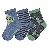 Sterntaler Baby-Jungen Söckchen 3er-Pack Dino Strumpfwaren, Tintenblau, 23-26