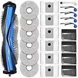 KiimSin Ersatzteil Zubehör für ECOVACS DEEBOT T30C Omni, T30C Omni Gen2,T50 Pro Omni Gen3,T30e Omni Staubsauger Roboter, 1 Hauptbürste,6 Wischtücher,6 Staubbeutel,4 Filter,4 Seitenbürsten