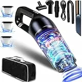 Handstaubsauger Akku, Handstaubsauger Auto Mini Staubsauger 15000Pa Beutellos Testsieger, Akku Handstaubsauger Nass/Trocken, 120W Autostaubsauger, Handstaubsauger Kabellos für Haus,Waschbarer Filter